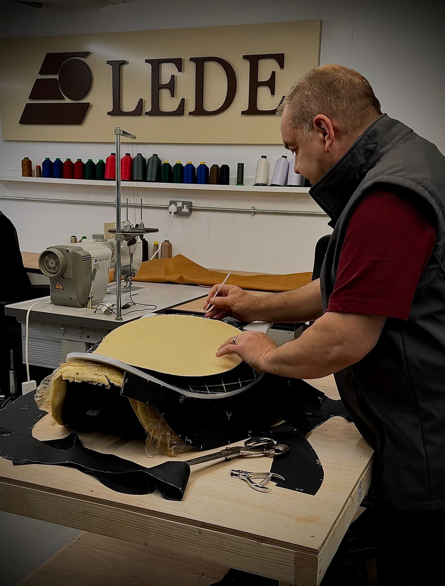 Founder working in the atelier